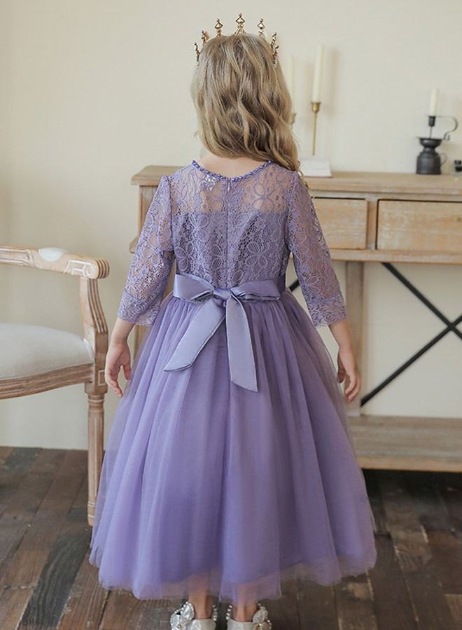 DUNISO Girls Dress Kids Long Sleeves Lace Party Dresses with Tutu Skirt Toddler Princess Birthday Party Wedding Dresses  - Image 2
