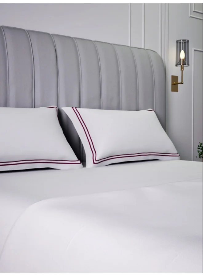 MULBERRY LIVING 100% Cotton - 400Tc Sovereign Whites Set of 2 Pillow Covers (50X75 Cm) - White