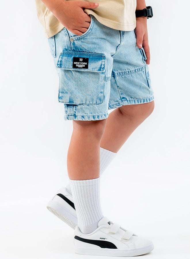 سي إن جينز وير كيدز بنات بنطلون صيفي أزرق - Image 1