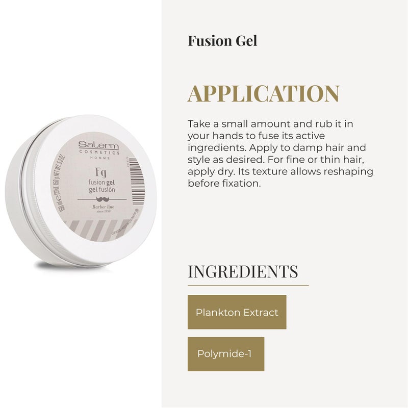 SALERM - Hair Gel for Men - Homme Barber Line - 150 ml - Wet Look Gel - Long-Lasting Hold - with Trace Elements that Revitalize Hair - Image 4