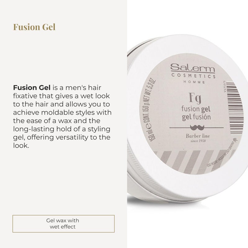 SALERM - Hair Gel for Men - Homme Barber Line - 150 ml - Wet Look Gel - Long-Lasting Hold - with Trace Elements that Revitalize Hair - Image 2