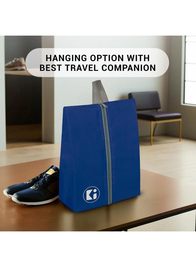 Kuber Industries Kuber Industries Pack of 6 Travel Organizer | Waterproof Shoe Bag | Toiletry Pouch with Zipper | Parachute Shoe Cover for Travel & Adventure | Multipurpose Storage Organizer | Royal Blue & Grey  - Image 2