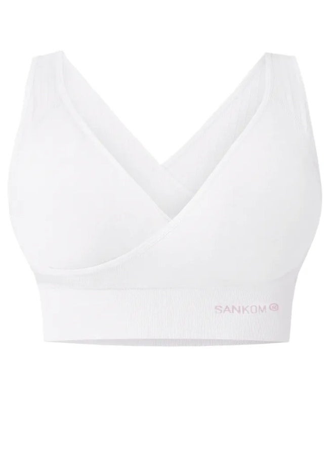 SANKOM - Patent Classic Bra for Back Support | Swiss Design for Comfort, Posture, and Push-up Effect | Wire-Free with Wide Straps and V-Neck | Breathable, Hypoallergenic Fabric for Everyday Wear | Supports the Back While Lifting the Bust Naturally - Image 1