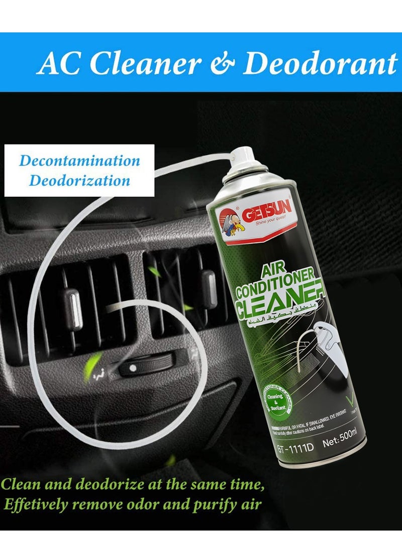 GETSUN 3 Piece COMBO GETSUN Air Conditioner Cleaner Foam Spray 500ml – AC Vent Cleaner, HVAC Coil Cleaning Foam, Odor Remover, Air Freshening Formula, Deep Cleaning Foam for Car AC, Home AC, Office Air Conditioning Systems . GT-1111D - Image 3