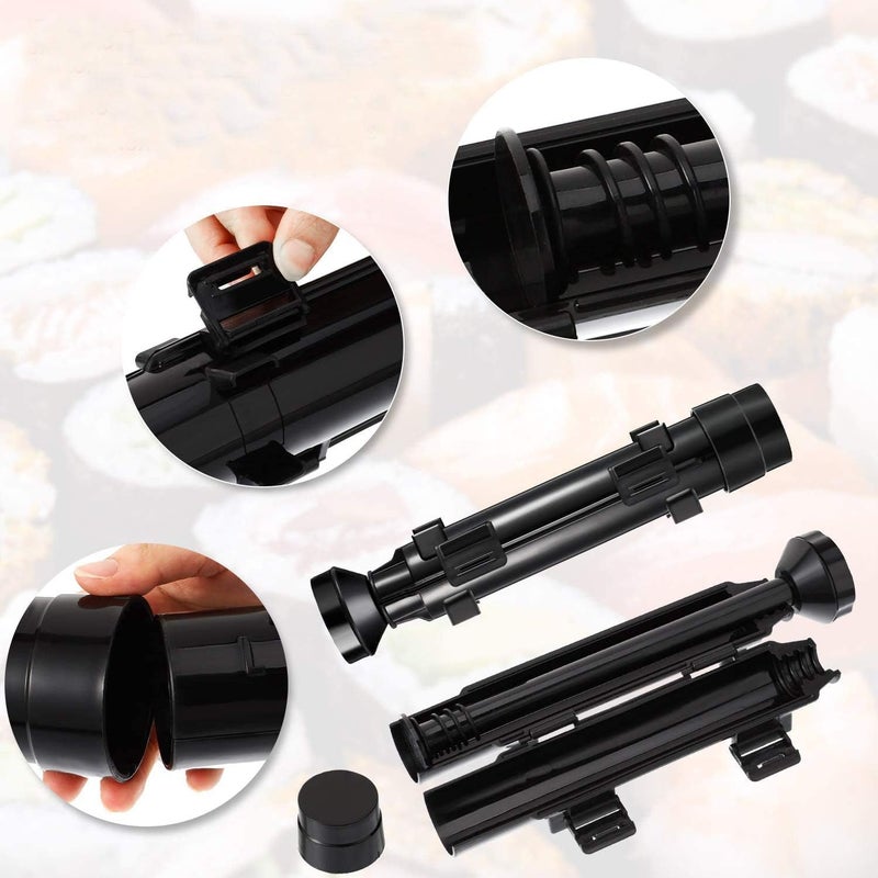 URED sushi bazooka maker kit, Sushi Roller Mold Food Grade Plastic Rice Vegetable Meat homemade Diy Sushi Making Kit Machine tool kitchen Utensils molds press gun - Image 3