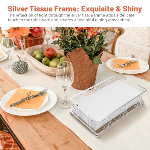 Zhithink Napkin Holder & Guest Towel Tray - Stainless Steel Disposable Paper Towel Dispenser for Bathroom, Table, Kitchen Countertop, Dinner Table, Vanity - Image 3
