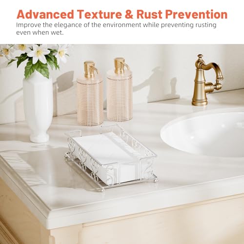 Zhithink Napkin Holder & Guest Towel Tray - Stainless Steel Disposable Paper Towel Dispenser for Bathroom, Table, Kitchen Countertop, Dinner Table, Vanity - Image 4