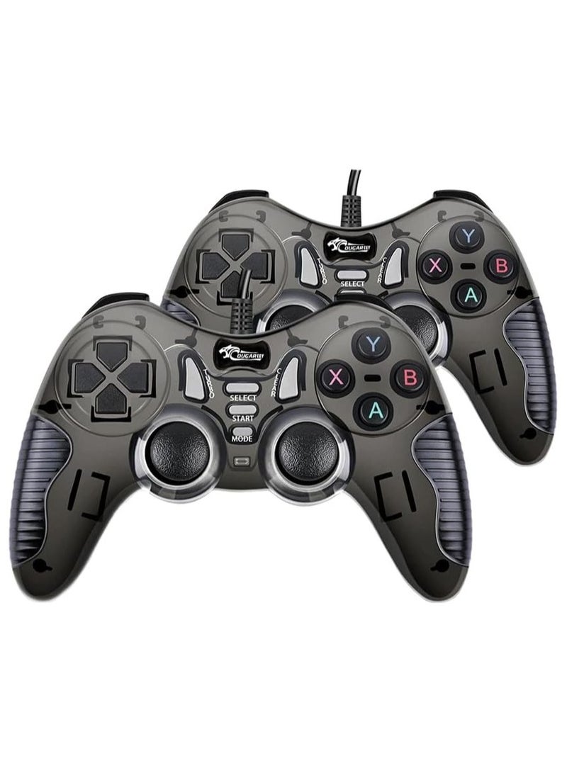 COUGAR-EGY (9012) USB Wired Double Gamepad Turbo Controller with Vibration Function For PC or Laptop, 1.5 Meter (BROWN) - Image 1