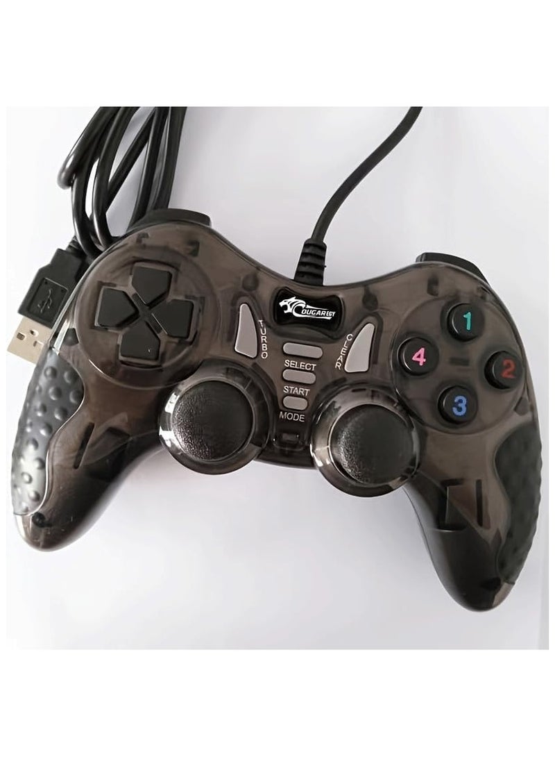 COUGAR-EGY (9012) USB Wired Double Gamepad Turbo Controller with Vibration Function For PC or Laptop, 1.5 Meter (BROWN) - Image 4