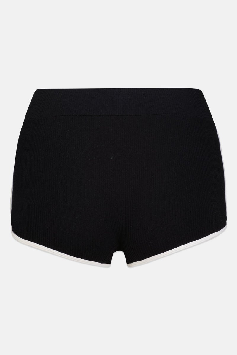 FOREVER 21 شورتات أساسية مضلعة للنساء، سوداء - Image 2