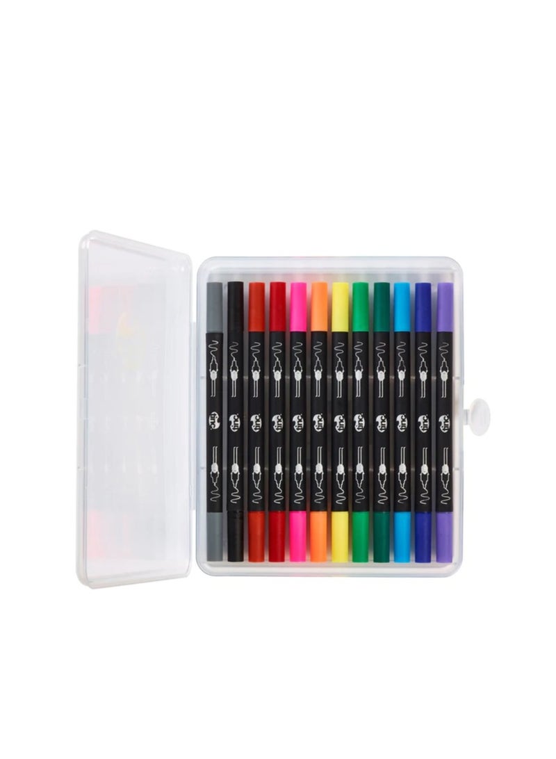 تينك مجموعة أقلام تحديد متعددة الألوان برأس مزدوج للمدرسة - Image 2