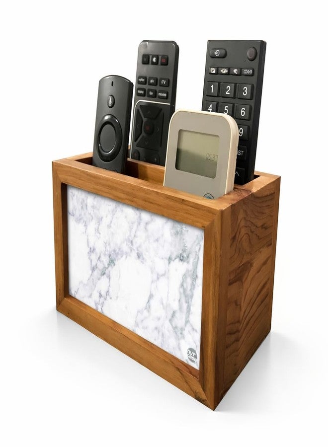 Nutcase Designer Teak Wood TV Remote Stand For Home Remote Holders Organizer Caddy for TV/AC Remotes Control -Multipurpose Desk Organiser-6�x4�x4� - PINK CLOUDS - Image 1