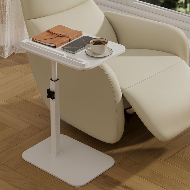 promitop Adjustable End Table for Couch, 360Â° Swivel C Shaped Side Table with Height Adjustment, Small Sofa & Bedside Table for Living Room & Bedroom, TV Tray Alternative, Space Saving, Gift for Home - Image 2