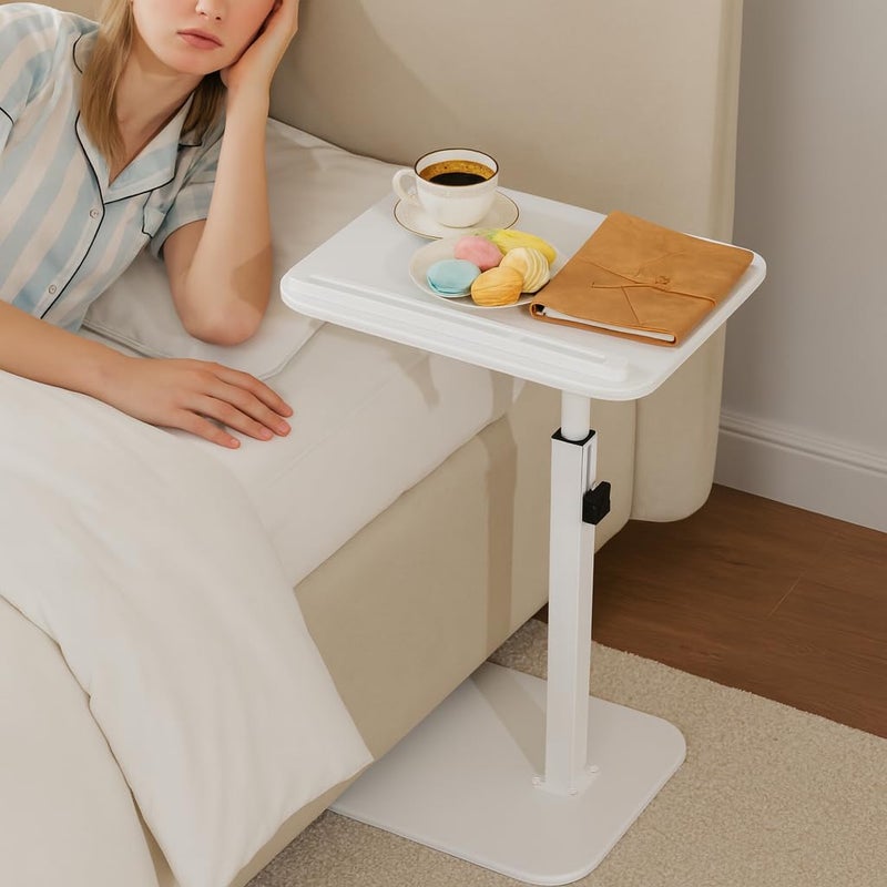 promitop Adjustable End Table for Couch, 360Â° Swivel C Shaped Side Table with Height Adjustment, Small Sofa & Bedside Table for Living Room & Bedroom, TV Tray Alternative, Space Saving, Gift for Home - Image 3
