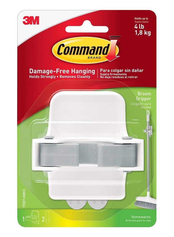 Command Wood White Broom Gripper, Holds Up To 4 Lbs - Image 1