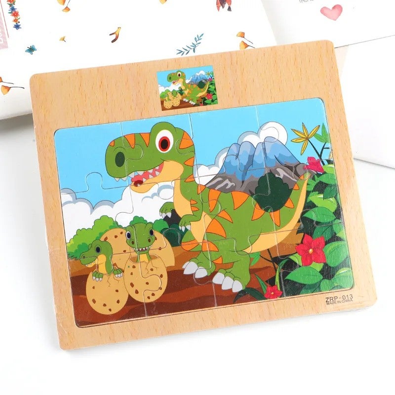 Bluejw 12 Pieces   Trending Kids  Baby  Wooden Intelligent Toys for Boys and Girls Learning  Brain Puzzle Game - Image 1