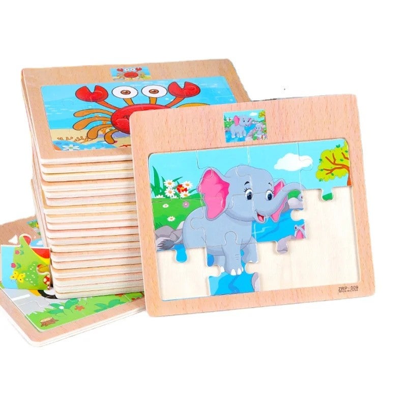 Bluejw 12 Pieces   Trending Kids  Baby  Wooden Intelligent Toys for Boys and Girls Learning  Brain Puzzle Game - Image 3