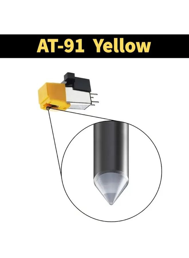AT91 Yellow Cartridge Stylus For LP60 LP60X LP3 Dual Moving Magnet Diamond Needle Hi Fi Stereo - Image 2