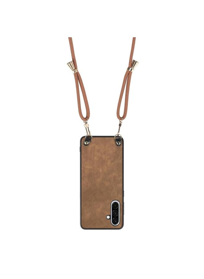 erorex Case For Samsung Galaxy A36 Vintage Leather PC Back Cover Phone Case with Crossbody Strap - Image 3