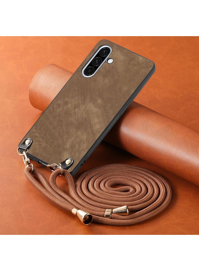 erorex Case For Samsung Galaxy A36 Vintage Leather PC Back Cover Phone Case with Crossbody Strap - Image 4