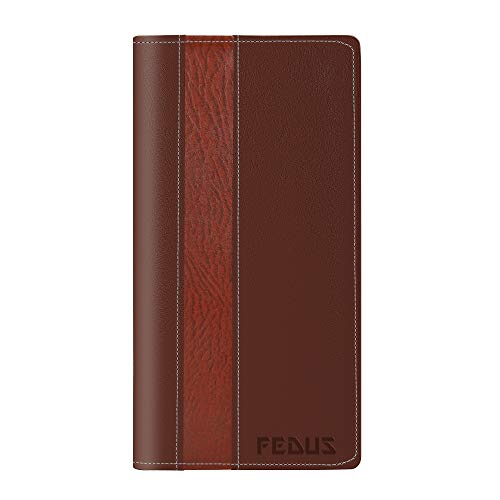 FEDUS Cheque Book Holder, Vegan Leather Expanding Handmade Multiple Cheque Book Holder for Cards, Women/Men Cheque Book Wallet, Traveling Wallets, Checkbook Holder, Documents Holder for Office & Home - Image 1