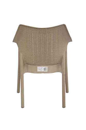 SkyGlamour Supreme Cambridge Plastic Chair |Stackable Plastic Chair for Living Room, Office, Indoor and Outdoor Use with Weight Bearing Capacity Upto 200 KG |Color: Dark Beige; Set of 2 Chairs - Image 2