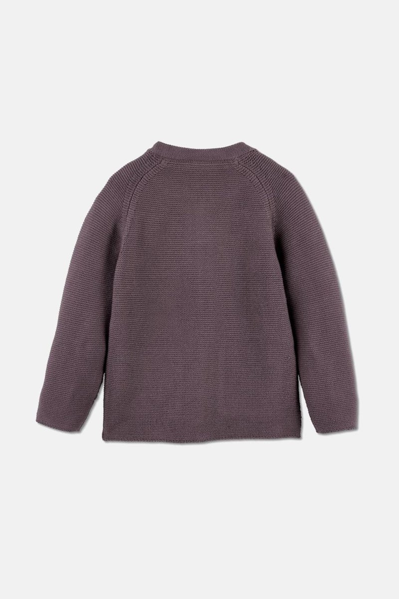 Tchibo كارديجان محبوك بياقة دائرية للفتيات الصغيرات، بنفسجي - Image 2