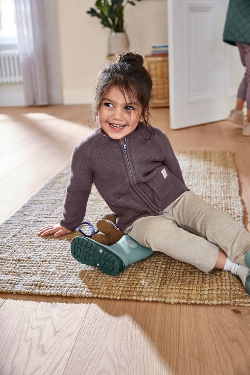 Tchibo كارديجان محبوك بياقة دائرية للفتيات الصغيرات، بنفسجي - Image 1