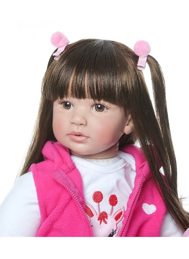 Terabithia - 24Inch 60Cm Lifelike Big Size Silicone Vinyl Reborn Toddler Princess Girl Doll Stuffed Cloth Body Newborn Dolls Child Xmas Birthday Gift - Image 1