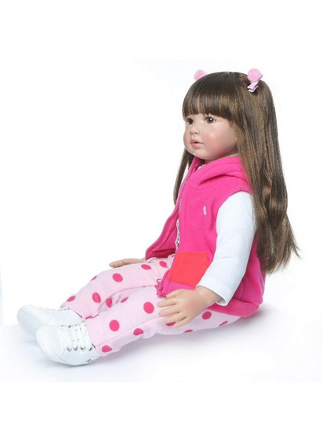 Terabithia - 24Inch 60Cm Lifelike Big Size Silicone Vinyl Reborn Toddler Princess Girl Doll Stuffed Cloth Body Newborn Dolls Child Xmas Birthday Gift - Image 1
