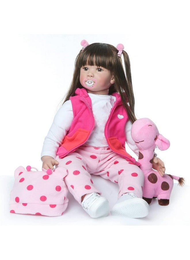 Terabithia - 24Inch 60Cm Lifelike Big Size Silicone Vinyl Reborn Toddler Princess Girl Doll Stuffed Cloth Body Newborn Dolls Child Xmas Birthday Gift - Image 1