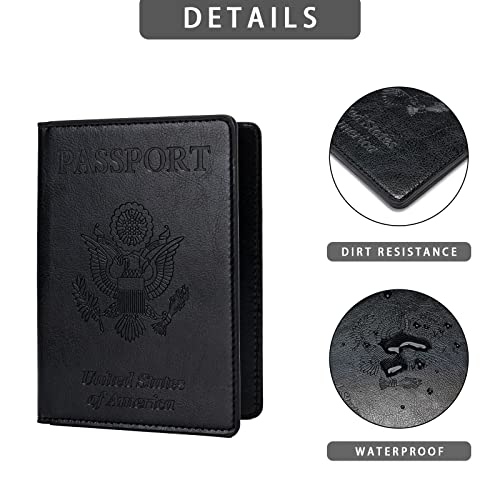 Honmein 2 Pcs Passport holders，Ultra Slim passport wallet，PU Leather Passport Cover Case for Women and Men - Image 4