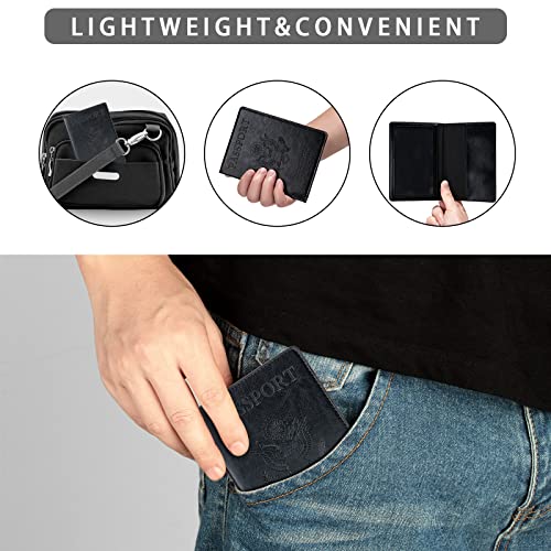 Honmein 2 Pcs Passport holders，Ultra Slim passport wallet，PU Leather Passport Cover Case for Women and Men - Image 5