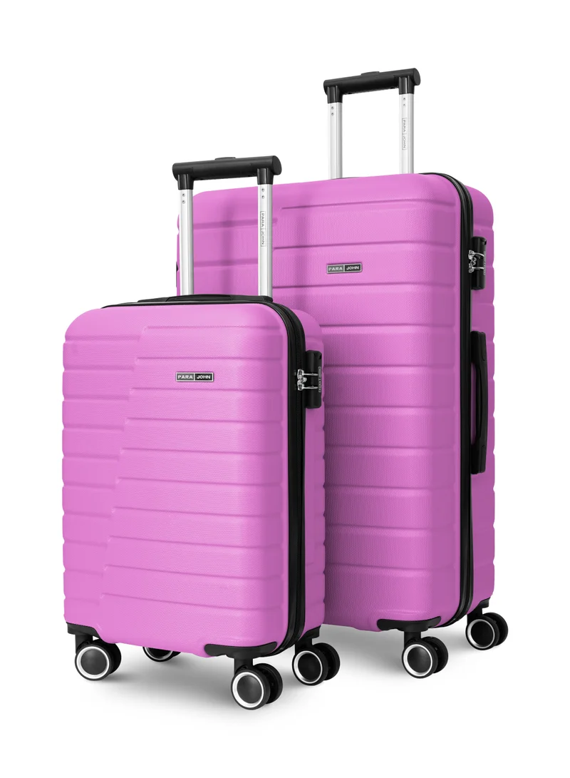 بارا جون Twinora 2-Piece ABS Hard Shell Lightweight Luggage Set – 20" Cabin (10kg) & 28" Large (30kg) Suitcases with 360° Spinner Wheels & TSA Lock, Pink