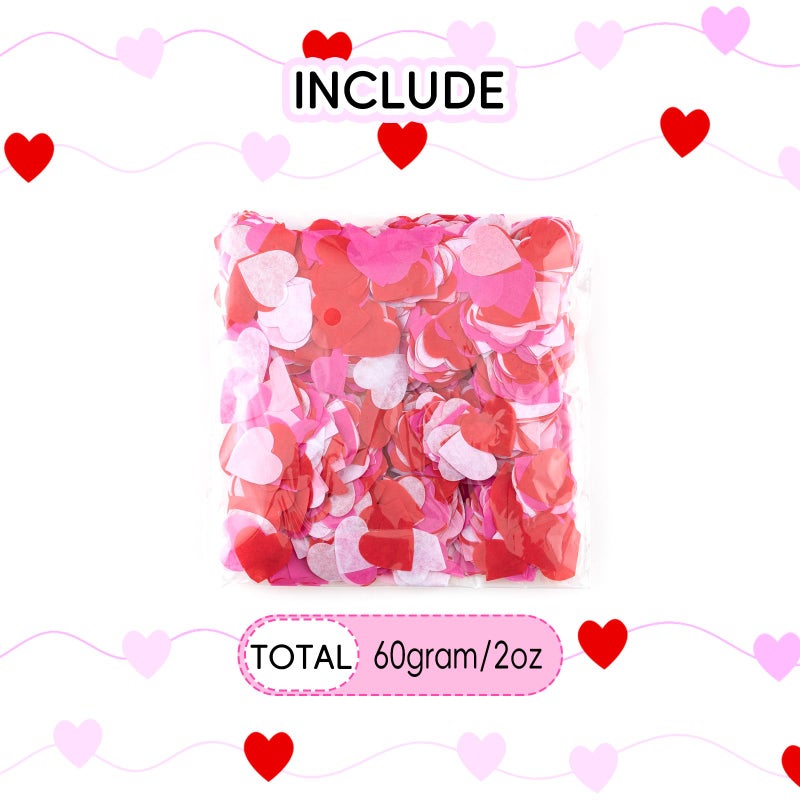 CIPOWM 6000pcs Valentine's Day Heart Confetti Decoration, 4 Colors Paper Heart Shaped Table Confetti for Valentine's Day Wedding Engagement Anniversary Birthday Party Decoration - Image 3