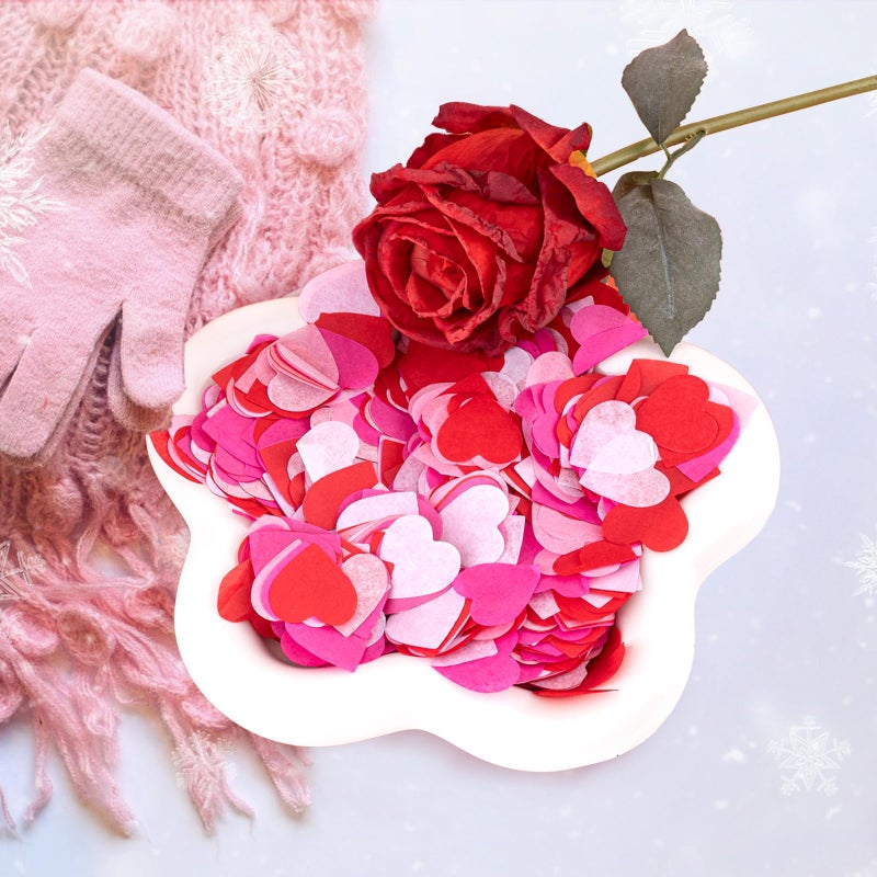 CIPOWM 6000pcs Valentine's Day Heart Confetti Decoration, 4 Colors Paper Heart Shaped Table Confetti for Valentine's Day Wedding Engagement Anniversary Birthday Party Decoration - Image 5