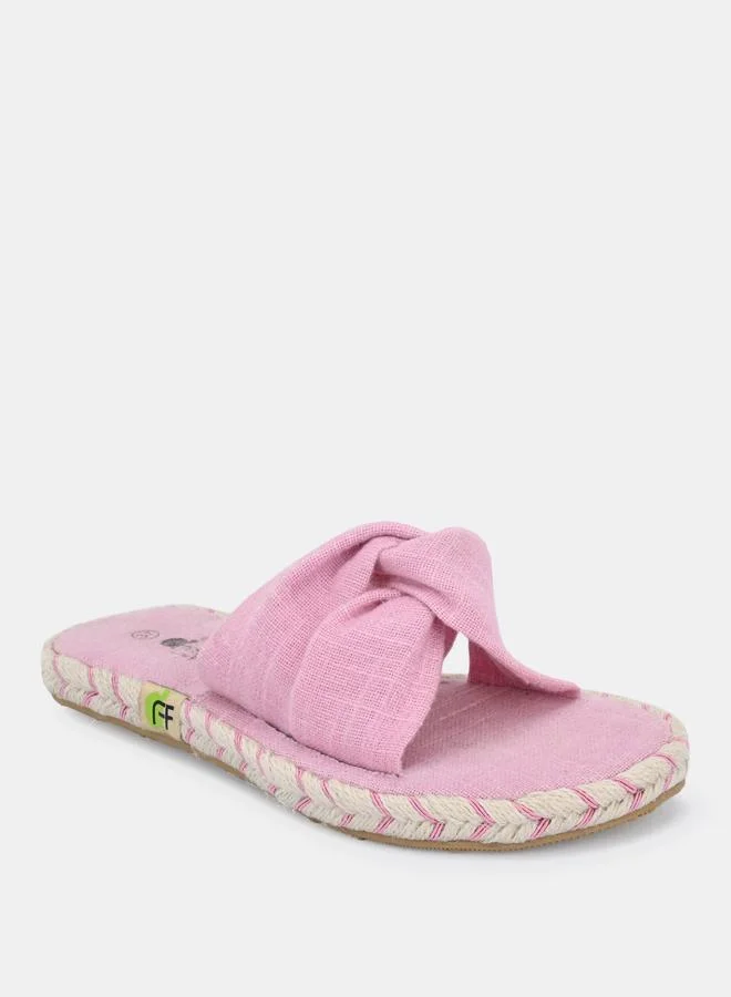 Fresh Feet Fresh Feet Twist Strap Open Toe Flat Sandal