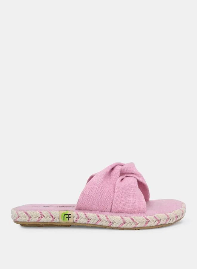Fresh Feet Fresh Feet Twist Strap Open Toe Flat Sandal