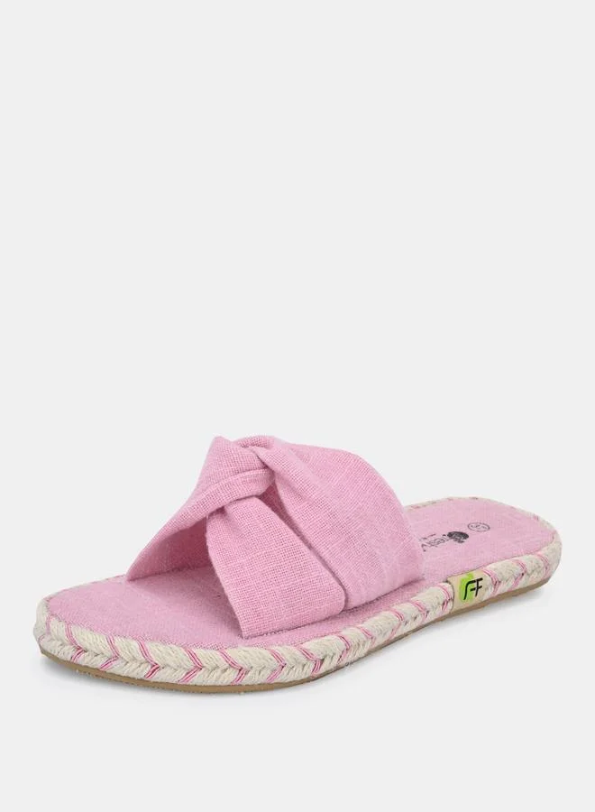 Fresh Feet Fresh Feet Twist Strap Open Toe Flat Sandal