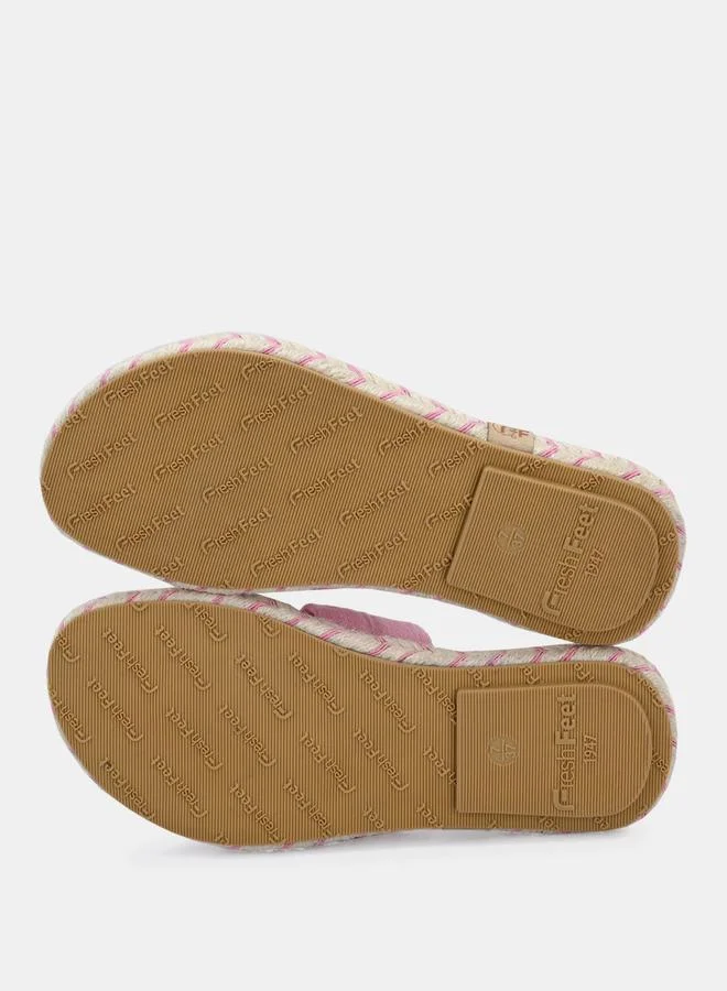 Fresh Feet Fresh Feet Twist Strap Open Toe Flat Sandal