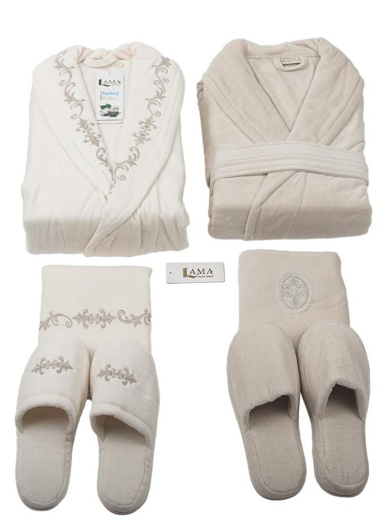 LAMA Home Tekstil - Set Bath Robe Beige Double - Image 1