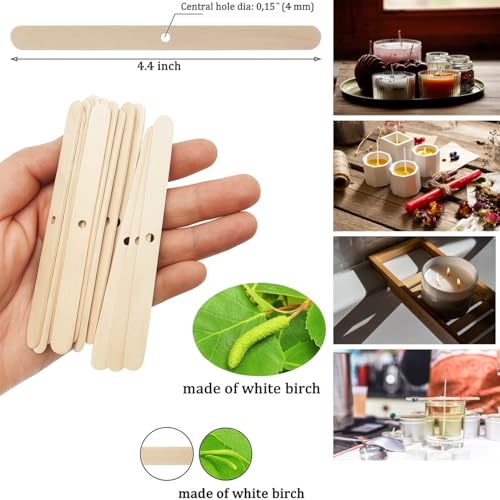 R Wellness Candle Wicks for Candle Making | 4 Inch White Cotton Wicks, 100 Pcs with 10 Wick Holders | Candle Making Supplies for DIY Material & Home Use - Image 4