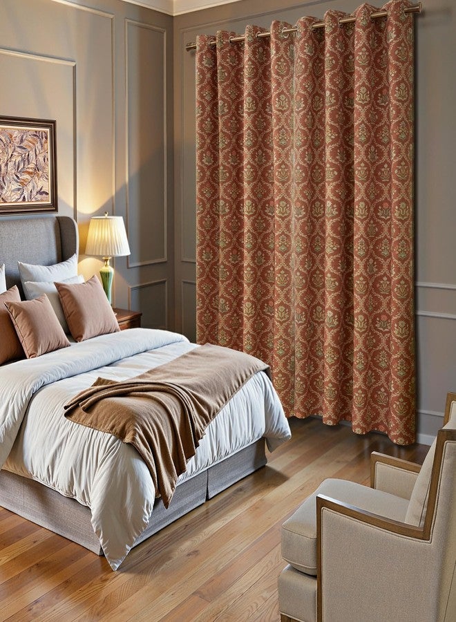 ColorBird Blackout Burnt Orange Floral Block Print Thermal Curtains for Winter Insulated 84 Inches Long Patterned Farmhouse Vintage Drapes for Bedroom Living Dining Room Window Treatments - Image 4