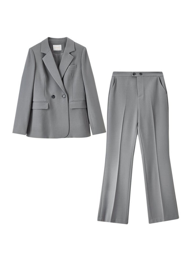 Sentubila Shangdu Bila Women's Professional Commuter Suit Set Spring Autumn Wrinkle-resistant Non-iron Blazer And Pants Two-piece Interview Formal Wear - Image 3