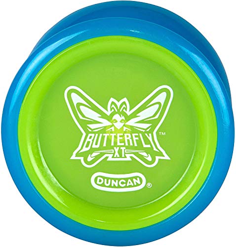 Duncan Toys Butterfly XT YoYo with String Ball Bearing Axle and Plastic Body String Trick YoYo Blue with Green Cap - Image 1