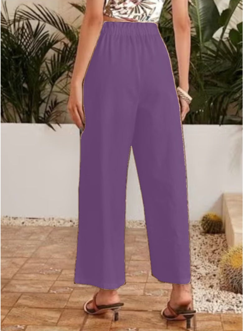 بنطلون واسع الساق كاجوال أنيق بمقاسات مختلفة للنساء - Image 2