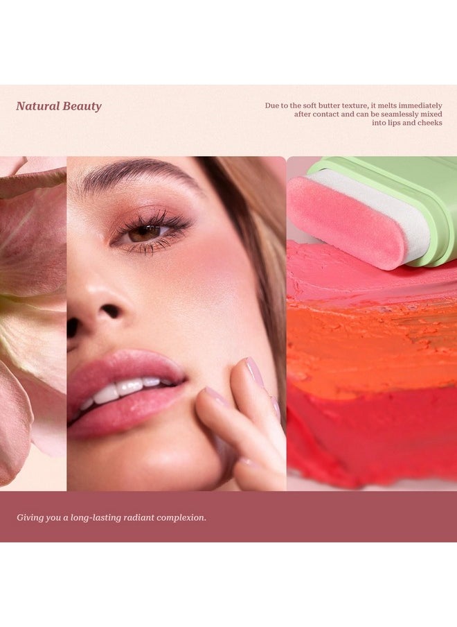 SWETIYOU Blush Stick For Cheeks And Lips With Built-In Blending Sponge, On-The-Go Glow Blush, Hydrating Solid Cheek Tint, Multi-Use Blush Makeup Stick, Tinted Moisture Sticks (Color:03#Shy Pink)  - Image 1