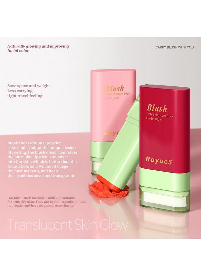 SWETIYOU Blush Stick For Cheeks And Lips With Built-In Blending Sponge, On-The-Go Glow Blush, Hydrating Solid Cheek Tint, Multi-Use Blush Makeup Stick, Tinted Moisture Sticks (Color:03#Shy Pink)  - Image 2