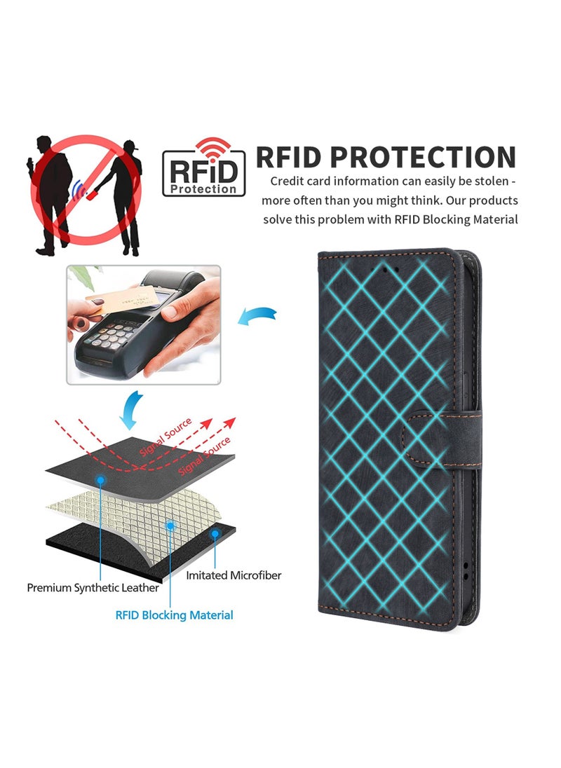Fankalo Phone Case for Infinix Note 40 Pro 5G/ Infinix Note 40 Pro+ 5G with RFID Security Protection Flip PU Leather Wallet Case with Card Holder Shockproof Protective Cover  - Image 2
