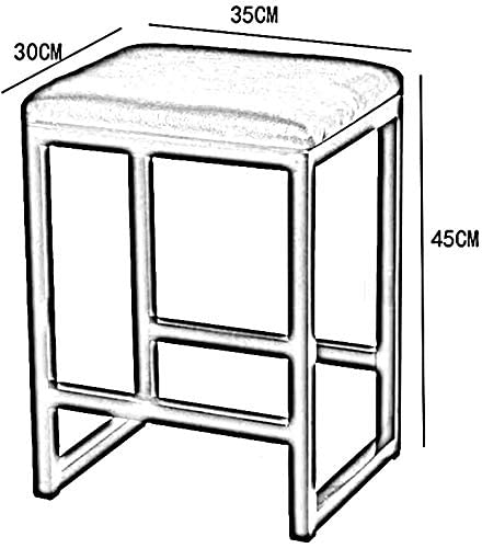 Generic Indian Decor. 45214 Nordic Dressing Table Stool Faux Leather Upholstered Heavy Duty Metal Frame Home Bar Stool Dining Room Stool，Pack-2 (Color : Creamy-White) - Image 3